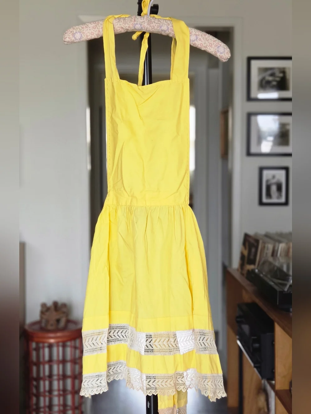 Apron Bundle (2) - Cottagecore Charming Yellow Lace Chiffon Florals